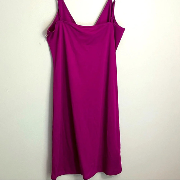 Nordstrom V Neck Mini Slip Dress Womens XS Pink Purple Stretchy NWOT Adjustable - Picture 6 of 12